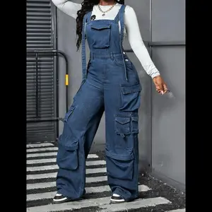 Women's Denim Overalls, Casual Style Adjustable Strap Denim Overalls for Daily Wear, Ladies Clothes for All Seasons Everyday