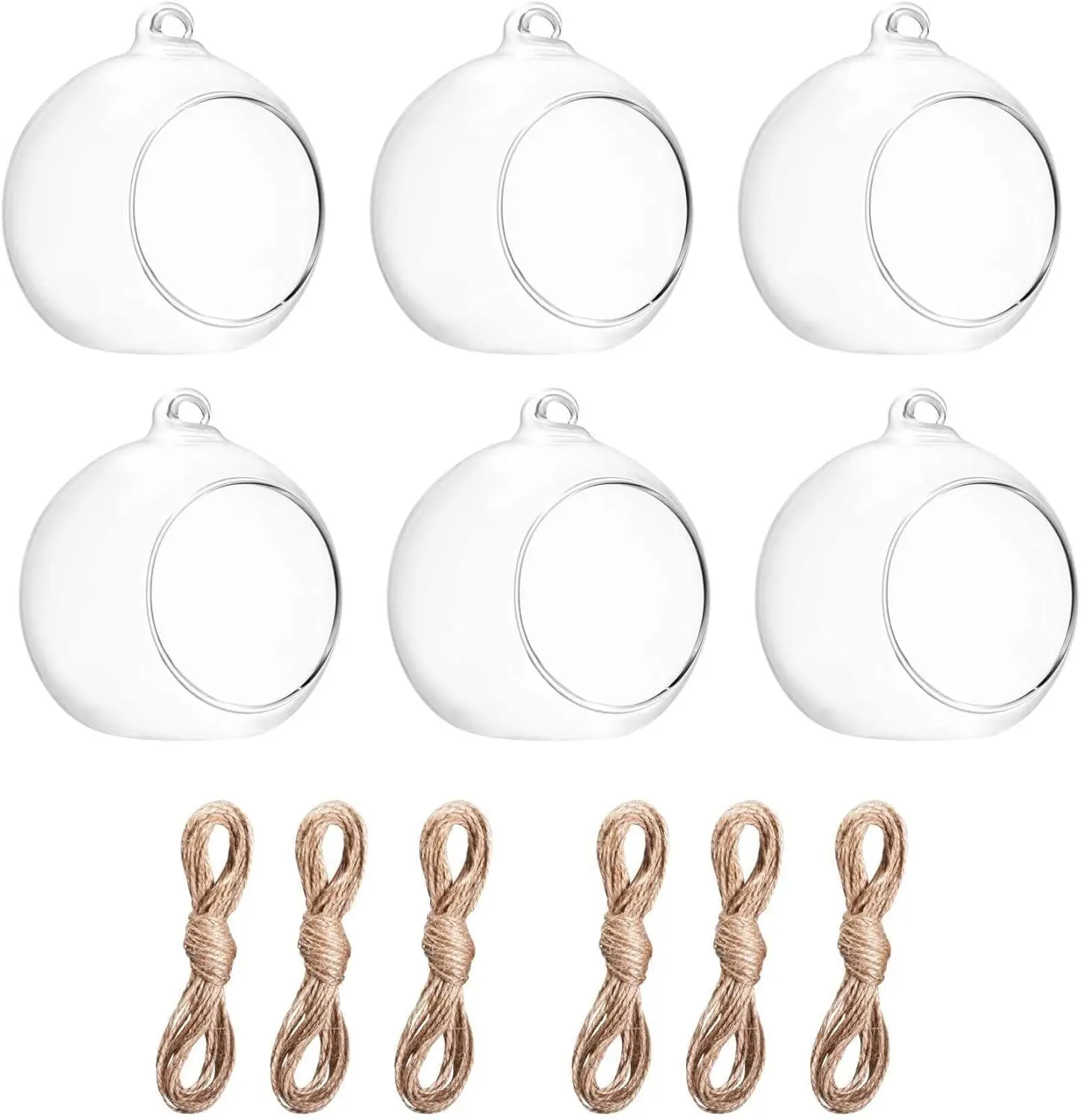 Hanging Candle Holder, Globe Tea Light Holder, Hanging Vase, Terrarium, Orbs Container, Micro Landscape DIY for Home, Office, Wedding (3.15" 6Pcs)