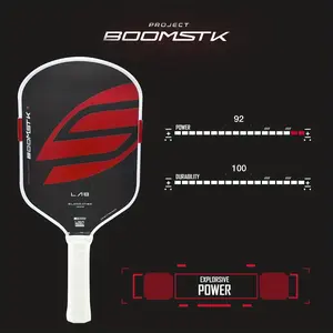 Boomstik Carbon Fiber Pickleball Paddle Set, 16mm Thick Hot Molding, High Friction High Spin Surface, Competitive Player Choice