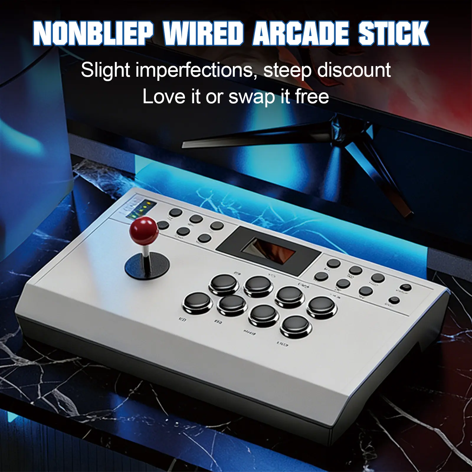Nonbliep Wired Arcade Stick – Programming Function, Turbo Function, 9.8FT Braided Cable, Wired, for PlayStation 5/PS4/PC/Android summerwins