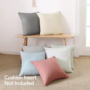 (Set of 4) Deconovo Pillow Covers Faux Linen Pillow Shams Soft Cushion Covers Pillowcases for Patio  Case Only No Insert