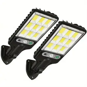 Solar Street Lights Outdoor, Solar Lights Outdoor Wide Angle Solar Flood Lights Motion Sensor Dusk to Dawn Remote Control Waterproof IP65, Parking Lot Lights Commercial for Yard (LED9, 2)