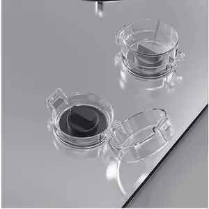 Stove Knob Safety Covers, for Knob Diameter Less Than 2.36", Unlock with Adult Two-Finger, Dual-Key Press Gas Stove Knob Locks, Upgraded Oven Lock Knob Covers for Child Safety