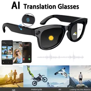 Ai Smart Glasses with Camera and Audio, 8mp HD Camera, 1080P Video Recording Sunglasses, Real-Time Translation, Voice Assistant, Travel, Meetings, Vlogs, Multifunctional Smart Glasses, Wearable Smart Glasses