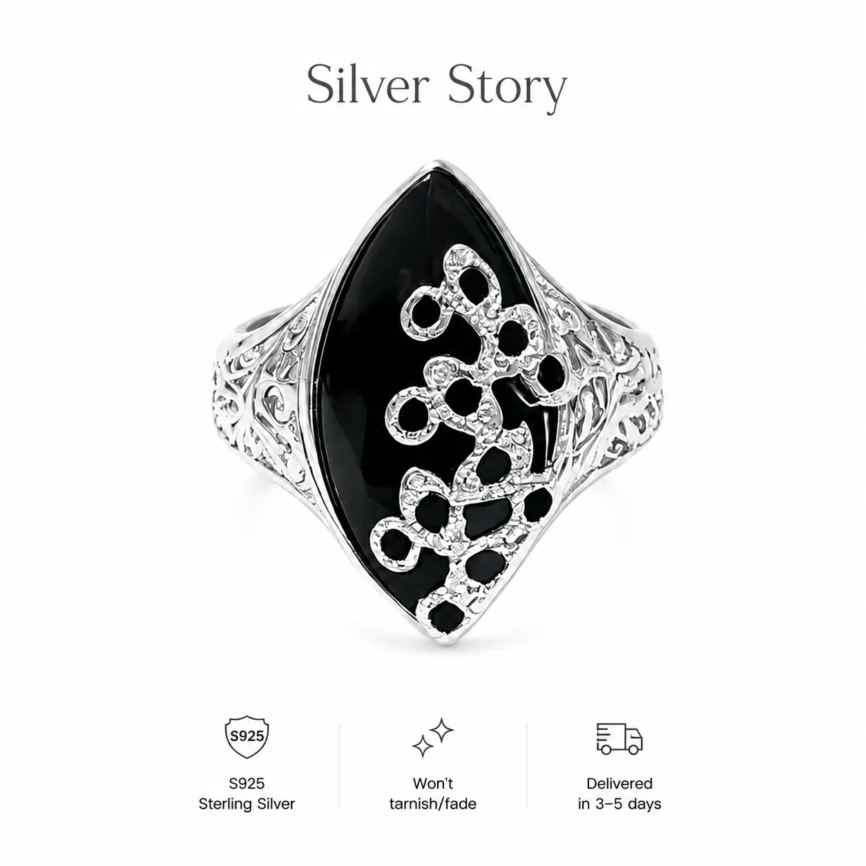 S925 Sterling Silver Ring with Gothic Vine Hollow Design, Unisex Light Luxury Fashion Jewelry, Retro Biker Style for Couples, Adults, Everday, Anniversary, Birthday, Gothic Light Luxury Vine Hollow Design, Daily