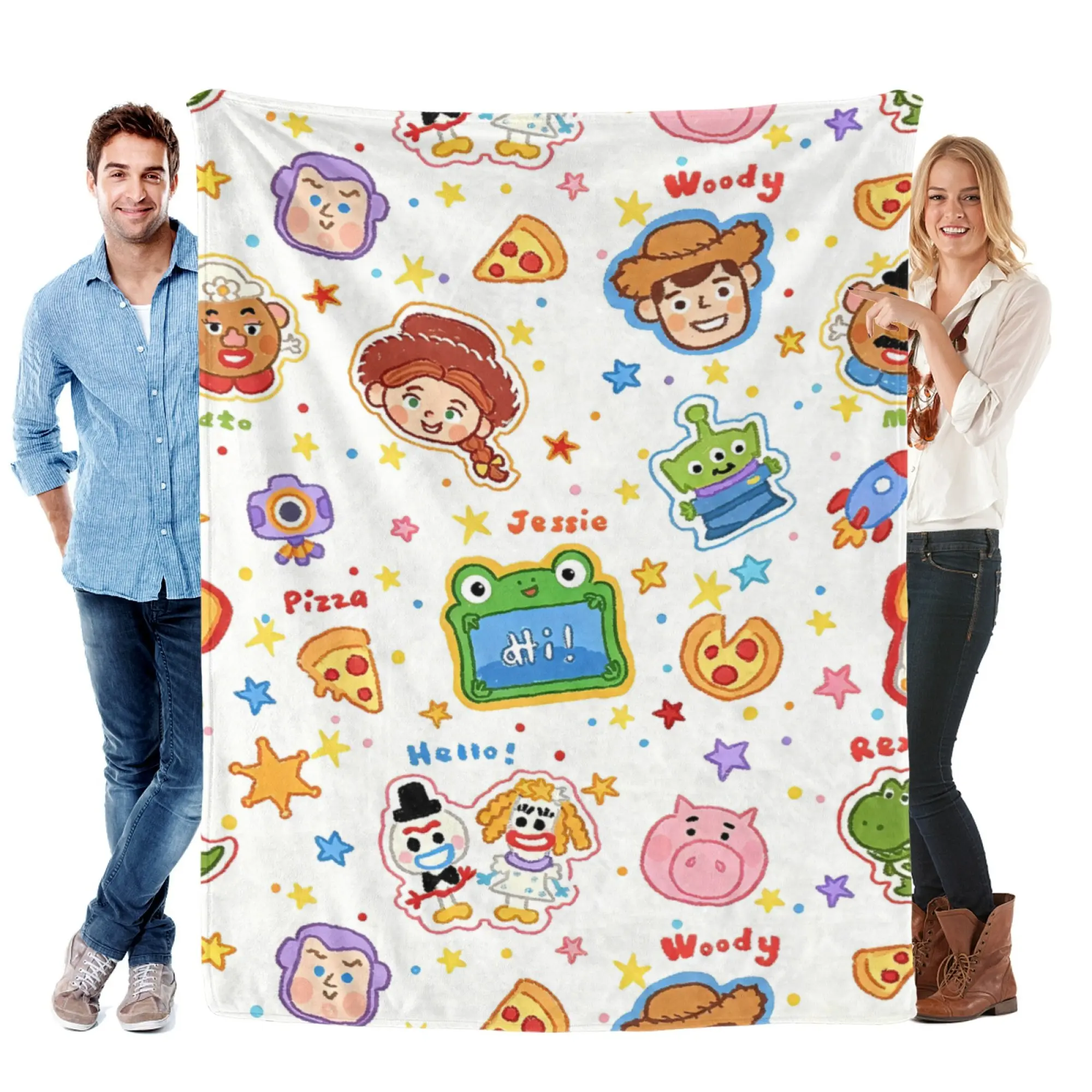 Disney Pixar Toy Story Fleece Blanket - Fleece Fabric, Cartoon Art, Snug as a Bug in a Rug, Room Decor, Bedroom Decor Ideas Bedding, Child