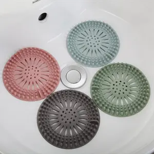 Shower Drain Cover, 4 Counts/set Reusable Silicone Shower Hair Drain Cover, Bathroom Shower Drain Cover for Bathtub Sink Home Kitchen Hotel Dormitory, Bathroom Accessories