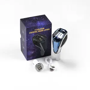 Car LED Crystal Shift Knob Universal 8/10/12MM Hole Gear Shift Knob for Toyota Lexus Nazda Fit Most Automatic Manual Vehicle Operated Shifter Knob Car Interior Accessory Blue Truck