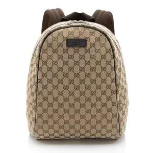 Pre-owned GUCCI Leather Backpacks GG Canvas Travel Backpack
