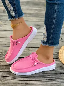 Women's Fashion Solid Color Trendy Flat Shoes, Round Toe Slip-On Loafers, Lightweight Breathable Comfort Sports Shoes, Casual Versatile Sneakers, Walking Shoes