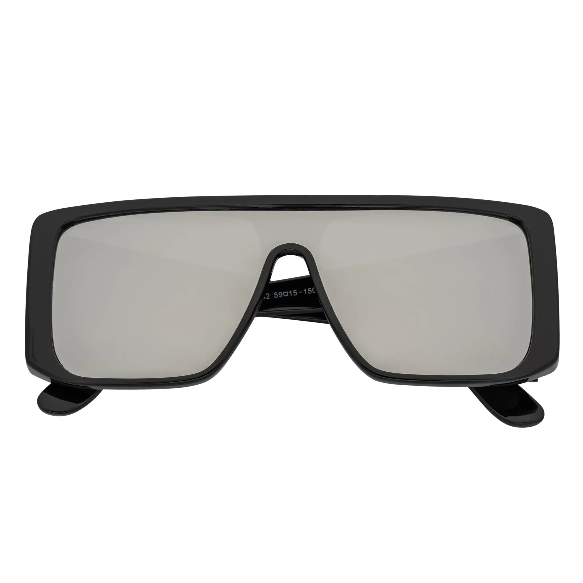 Men's Window Large-Shield Side Cover Box-Shaped Sunglasses, Black Silver Mirror, Anti-Ultraviolet, Large-Shaped, Metal-Tone, Polycarbonate Eyewear, Anti-Ultraviolet Men's Sunglasses, Box-Shaped Men's Sunglasses