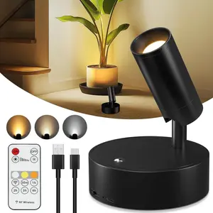 Spot Lights Indoor, Rechargeable  LED Spotlight Indoor with Remote,  Picture Lights with Timer Dimmable, Uplighting for , Wall Art Display