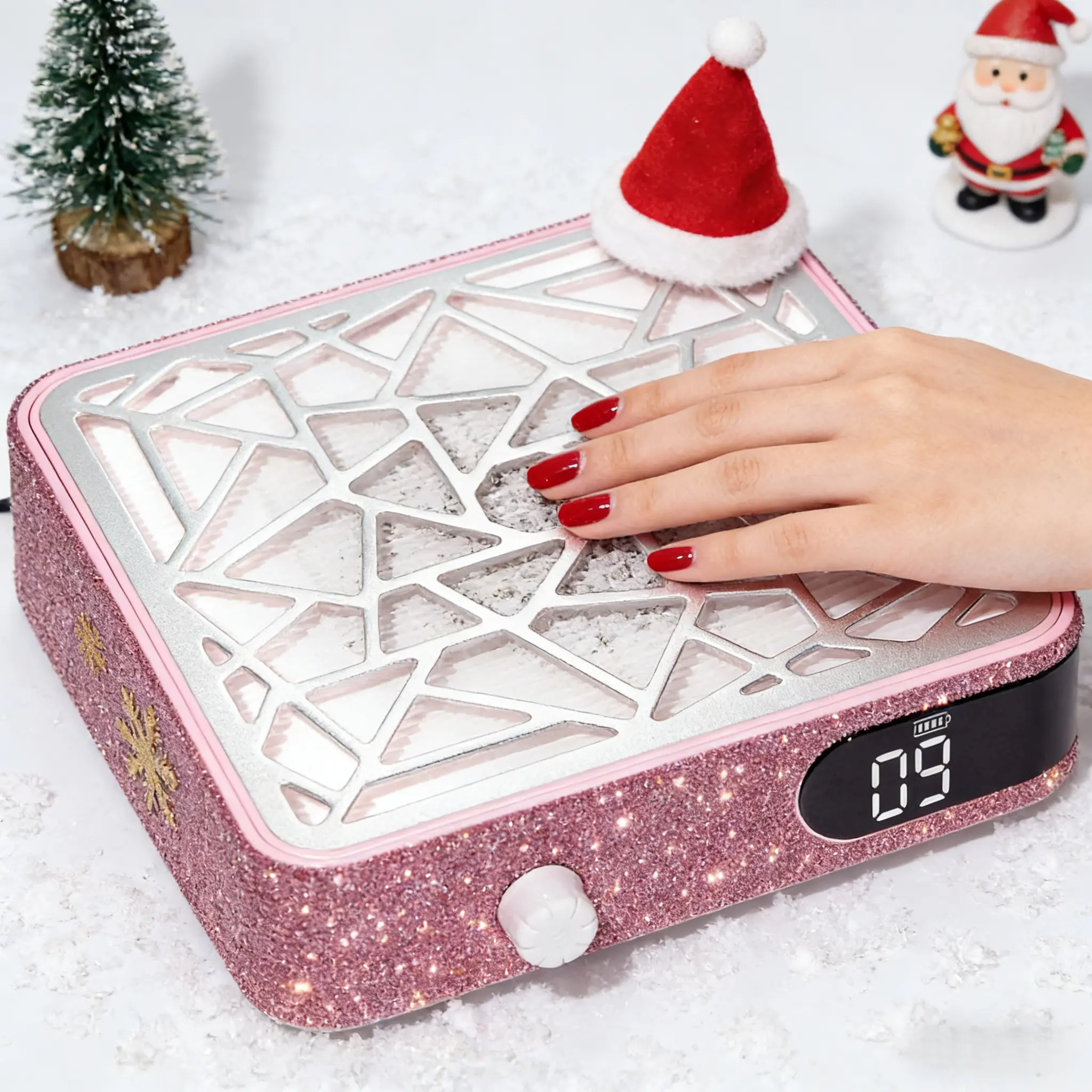Nail Dust Collector, Corded Dust Collector Nail Tech,Powerful Vacuum Fan Vent Dust Collector Extractor Dust Suction Machine for Acrylic Nails Polishing, Nail Salon, Manicure Clean Workspace Inhalation Pisks,Pink Diamond/White Diamond