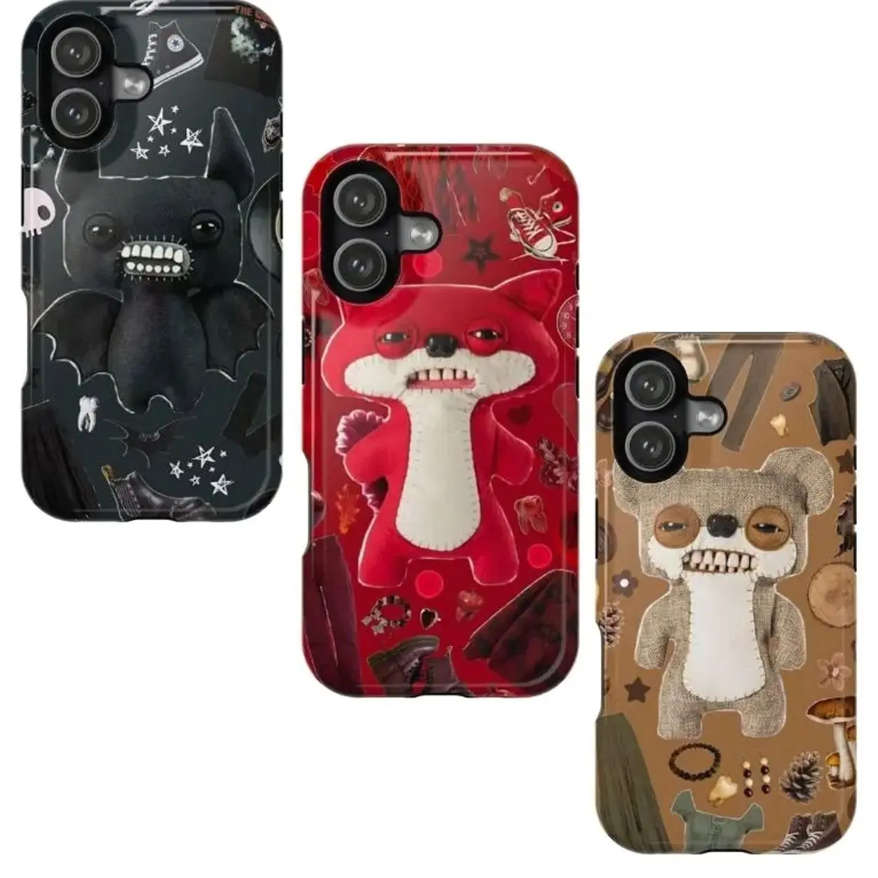 Fuggler Monster Phone Case - Weirdcore Ugly Cute Teeth Plushie Cover - Indie Aesthetic Dark Humor Funny Gift Compatible with iPhone 17, 16, 15, 14, 13, 12, 11, X & Galaxy