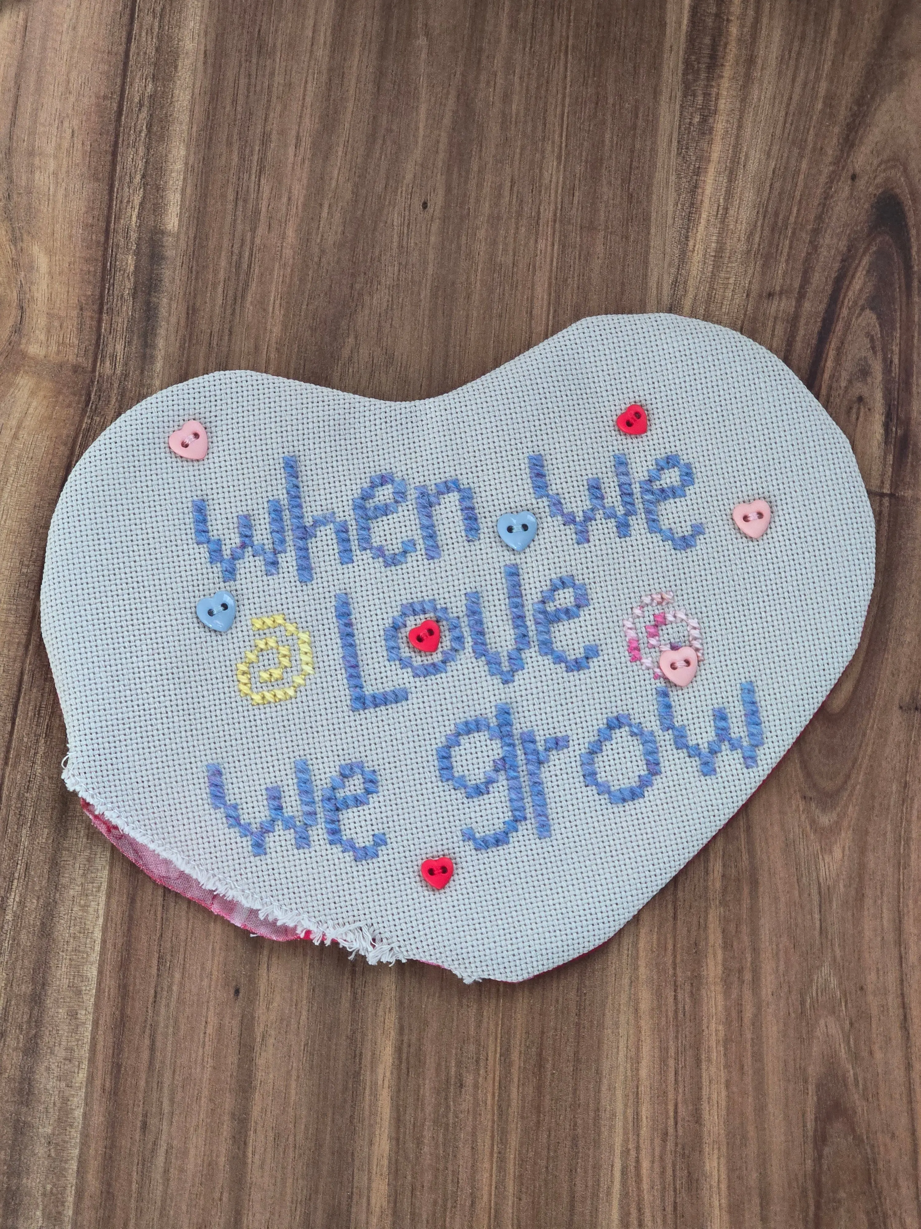 Angel Stitchin' - When We Love - Completed Cross Stitch