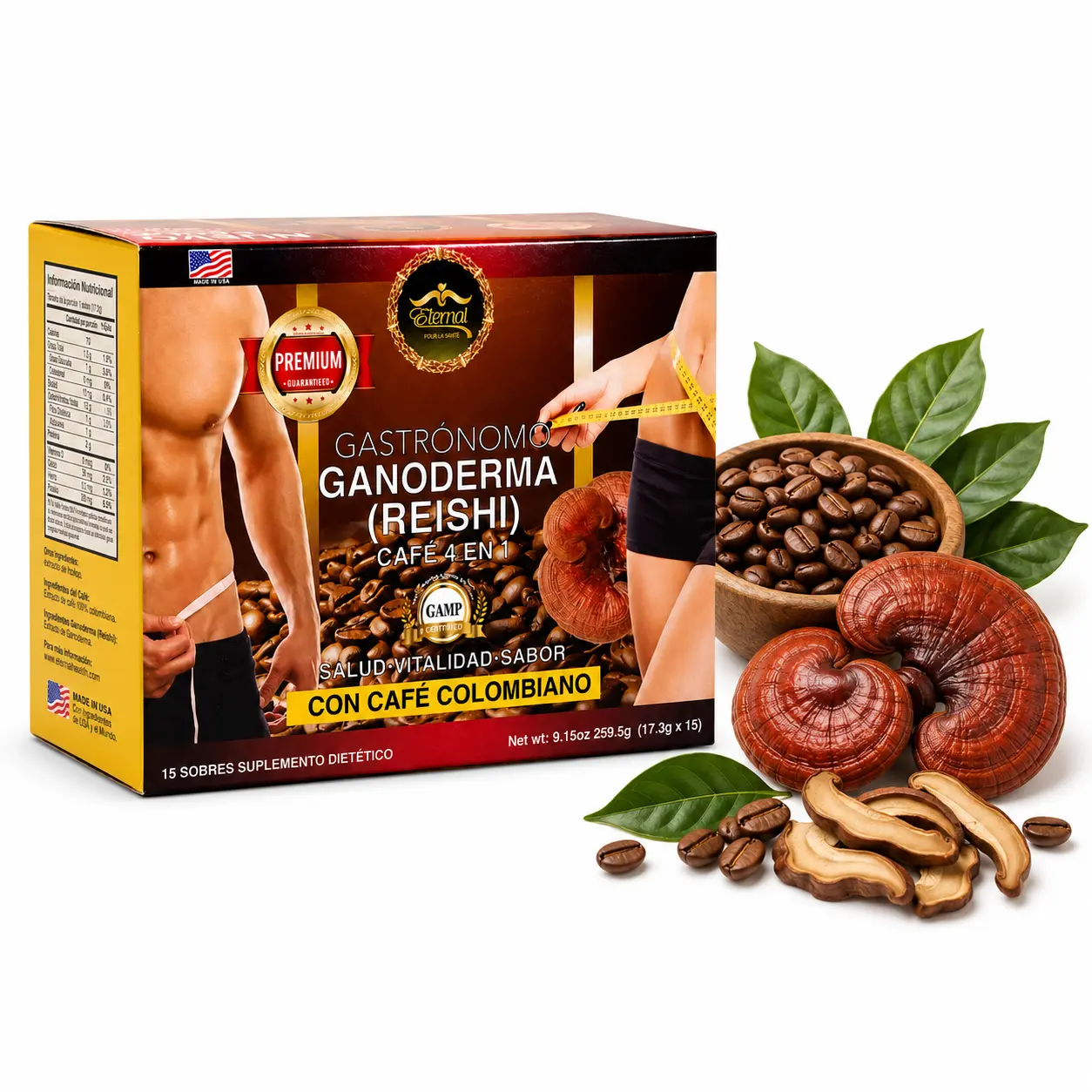 Eternal Spirt Beauty Ganoderma Reishi Colombian Coffee Flavor drink