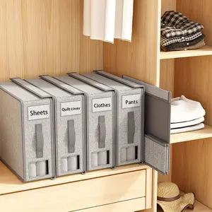 Non-Woven Fabric Bed Sheet Storage Box Set, Four-Piece Closet Organizer Bin for Blankets Comforters, Durable Home Organization Solution, Dustproof Storage, Bed Sheets Organizers