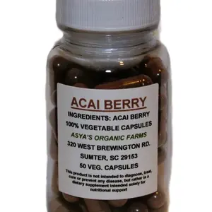 Organic Acai Berry 50 500mg Capsules Supplement Vitamin