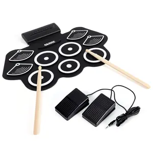 Garvee Electronic Drum Set with 9 Practice Pads, Roll-Up Drum Kit Machine Featuring Built-In Speaker, Portable and Lightweight Instrument Set Perfect for Beginners and Gift Giving