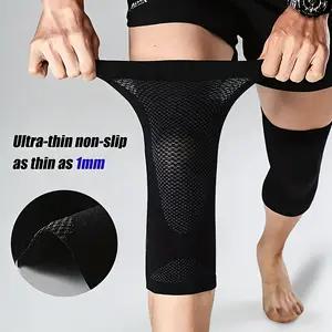1 Pair of Breathable, Ultra-Thin Knee Sleeves — Unisex, Invisible, Seamless, and Lightweight Compression Support for Running, Cycling, and Basketball; Ideal for Meniscus Support, Sports & Fitness, Outdoor Activities, and Poor Blood Circulation.
