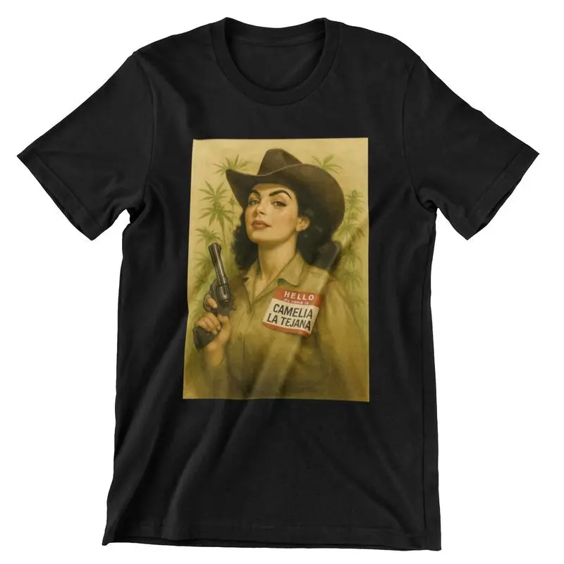 Camelia La Tejana T-Shirt – Full Color, Full Size Graphic Tee, Vintage Mexican Streetwear Unisex Shirt"