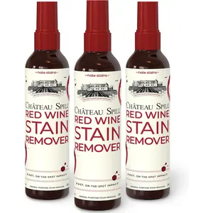 Red Wine Stain Remover for Clothes - 4oz 3 Pack Stain Remover Spray for Stains on Tablecloth, Carpet, Upholstery and Laundry