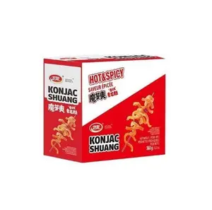 Chinese Snacks Konjac Spicy Strips Sticks, 20 Packs Inside Box, WeiLong Chinese Snack Food, Hot Strips, Latiao Fragrant Spicy Flavor, Konjac snacks, Moyushuang, 13 Ounce