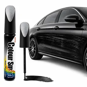 Black Car Touch-Up Paint Pen Kit, 12ml Quick-Drying Automotive Pen with Brush for Cars Scratch Repair