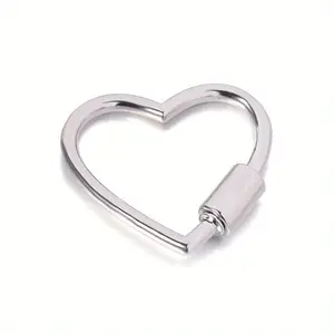 1pc Heart Shape Love Keychain Clips Mini Small Carabiner Alloy Durable Quick Release Spring Clip for Home Camping Fishing Travel