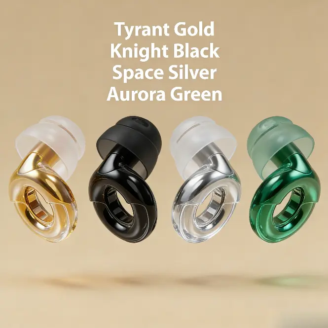 Nano Silicone Noise Control Earplugs - Four Colors | 1 Pair with 3 Pairs S/M/L Replaceable Tips & Portable Case for Enhanced Comfort & Sound Isolation
