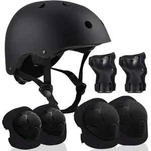 Adjustable Kids Helmet for 5-16 Years Old, Multi-Sport Protective Gear Set with Knee Elbow Wrist Pads, Safety Gear for Bike, Skateboard, Scooter & Roller Skating