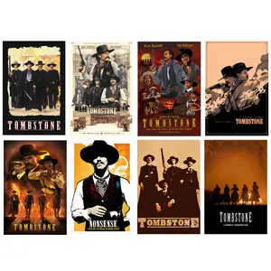 Holliday And Wyatt Earp Vintage Black And White Art Poster,Tombstone Movie Canvas Poster Wall Art Decor,Vintage Home Aesthetic Decor Canvas Print