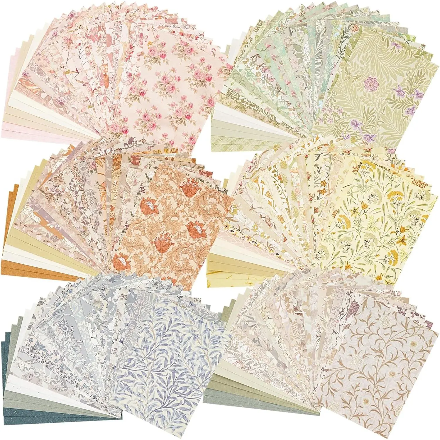 6-Pack Double-Sided Retro Pattern Craft Paper (240Pcs, 4.1x5.8 in) - Vintage Floral, Striped Scrapbooking Supplies for DIY Crafts, Holidays, Birthdays, Thoughtful Gifts - Tools & Hardware Power Tool Accessories