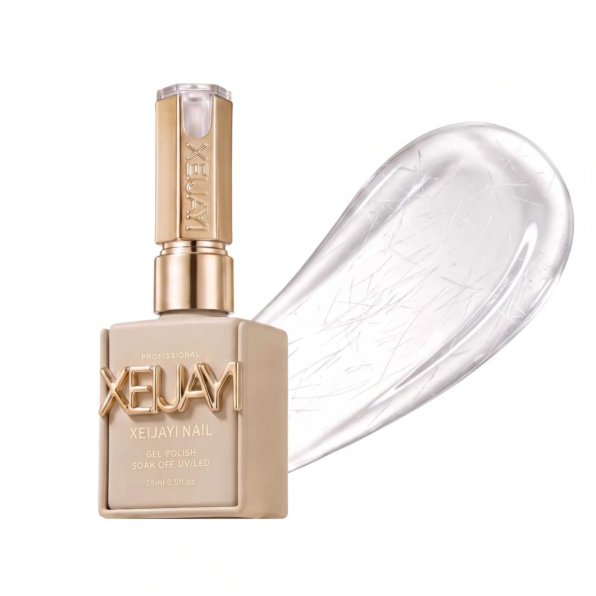 XEIJAY Nail Fiber Gel Builder Strengthening Clear Builder Gel for Nails 15ml Enhances Nail Strength & Provides Natural Finish