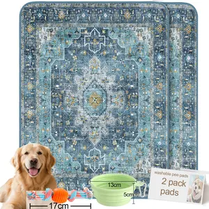 Thicken Washable Pee Pads for Dogs, 2 Pack Waterproof Reusable Pee Pads for Dogs，35.5"x47" Super Absorbent Leakproof Dog Pads, Non-Slip Potty Pads for Floor, Crate, Couch, Whelping Pads, Puppy Pads Pet Supplies