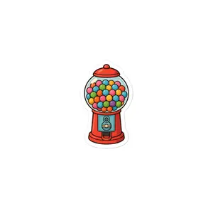 Retro Gumball Machine Sticker - Durable High Opacity Vinyl for Easy Bubble-Free Application - Perfect for Regular Use and Covering Other Stickers