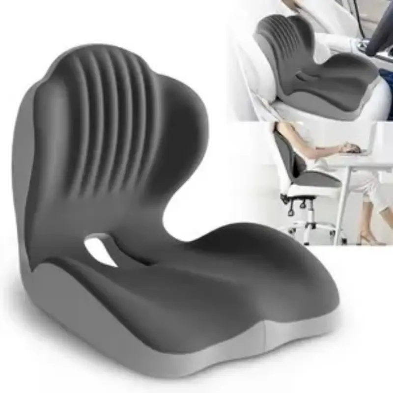 Ergonomic Memory Foam Deep Seat Cushion with Extended Back Support, Long-Lasting Comfort for Office Chairs, Car Seats, Home Use