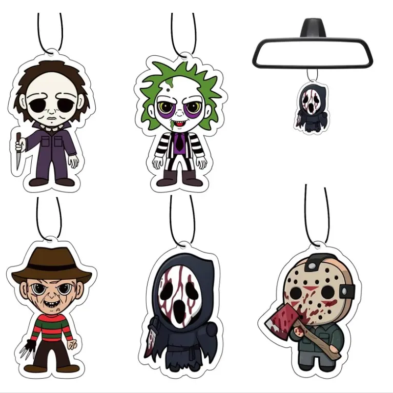 Car Air Fresheners- Halloween Horror Car Interior Accessory Hanging Halloween Decoration, Fresh Room, Gifts for Men Women,Pack of 5