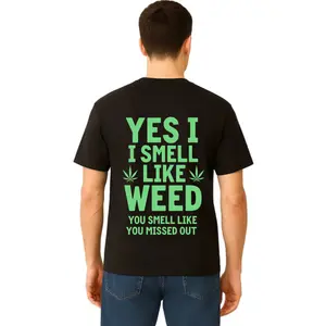 heavy-duty fashion sweatshirt Black Hoodie Yes I Smell Like Weed You Smell Like You Missed Out Marijuana Leaf Print Casual Streetwear for Men and Women Menswear Natural clearance deals today tiktok shop deals clearance deals clearance items print hoodie m