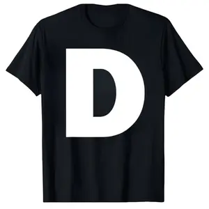 Unique Letter D Alphabet Monogram T-Shirt for Casual Outfits