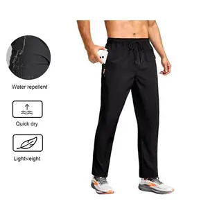 Men's Water-Repellent Joggers with Zipper Pockets Lightweight Sweatpants Quick-Dry Athleisure Pants Athletic Workout Running Track Spring Gym Fit