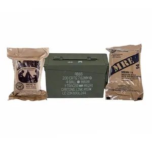 Combo - Random Military MREs (Chose Veggie, Beef, Pork/Chicken or Random) w/Grade 1 - 30 CAL (2 MREs), 50 CAL (3 MREs) or FAT 50 (5 MREs) Cal Ammo Can!