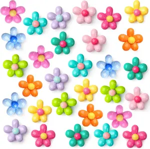 24Pcs Colorful Decorative Magnet, Cute 3D Flower Refrigerator Magnets, Girl Flower Magnet for Whiteboard Office Kitchen, Strong Colorful Magnets for Locker
