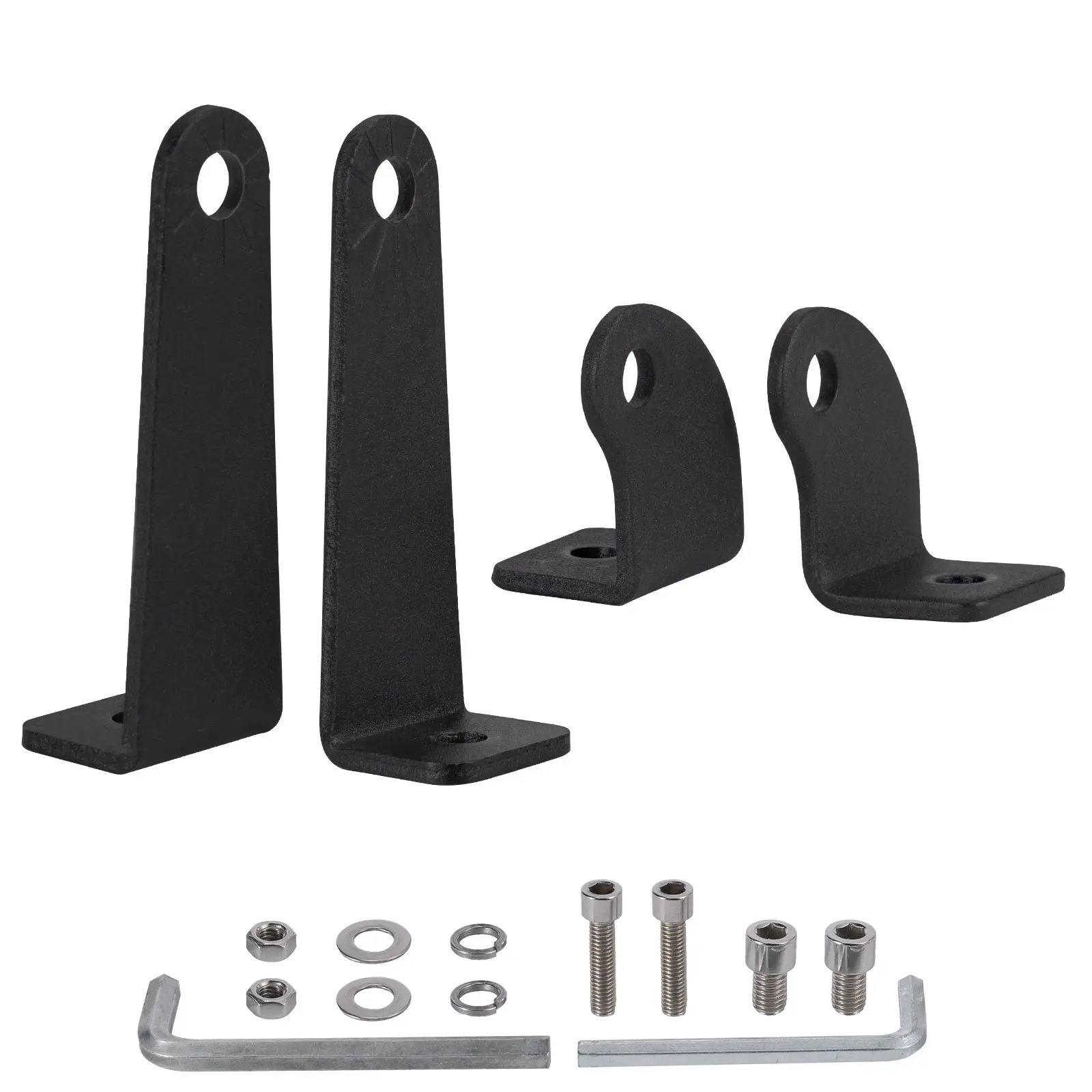 YCHOW-TECH 2-Pack Iron Light Bar Mounting Brackets, Universal Adjustable Side-Mounted M8 Bolt Holders for Off-Road Straight/Curved LED Fixtures on Jeeps, Pickups, Forklifts