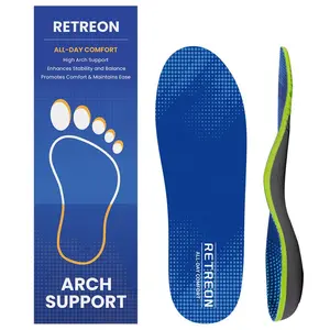 RETREON Arch Support Insoles with Shock Absorption | All-Day Comfort for Standing, Walking & Hiking | Trim-to-Fit Design for Work Boots, Sneakers & Dress Shoes | Unisex Cushion Insoles (Men & Women) | Pain Relief,Flat Feet,Planter  Fasciitis Insoles