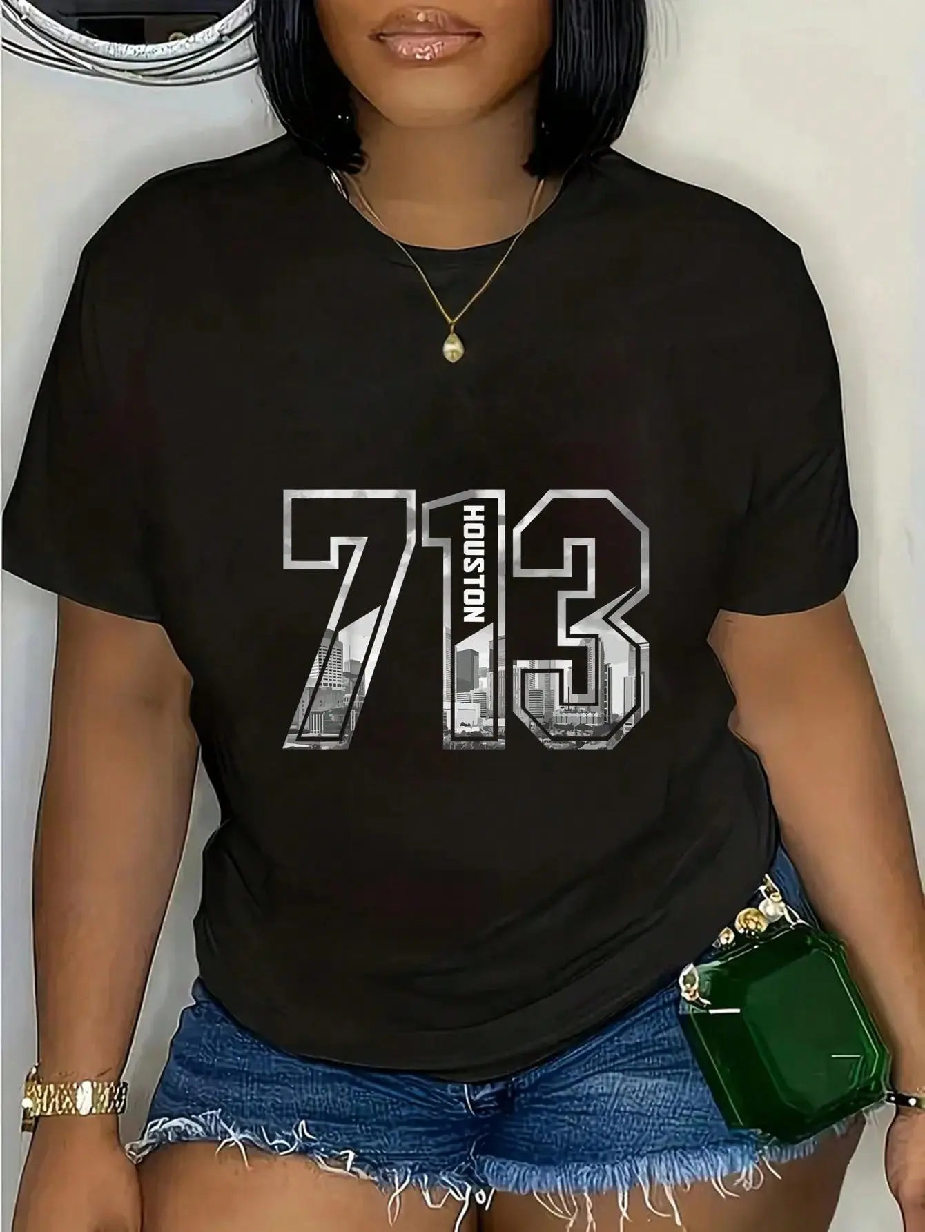 100% Cotton Casual Tshirt Houston Texas 713 Area Code Pride Vintage T-Shirt