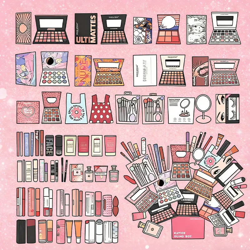 Beginner-Friendly Makeup Set Kit, 25-Piece Full Eye + Lip Surprise Blind Box with Glitter Eyeshadow, Eyeliner & Lip Gloss, Cosmetic, Box Makeup Sets, Full Eye+Lip Set