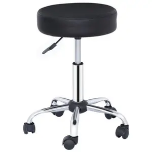 Zenstyle PU Leather Padded Seat Height-Adjustable Swivel Rolling Stool, Ergonomic Adjustable Height Chair for Home Office, Salon