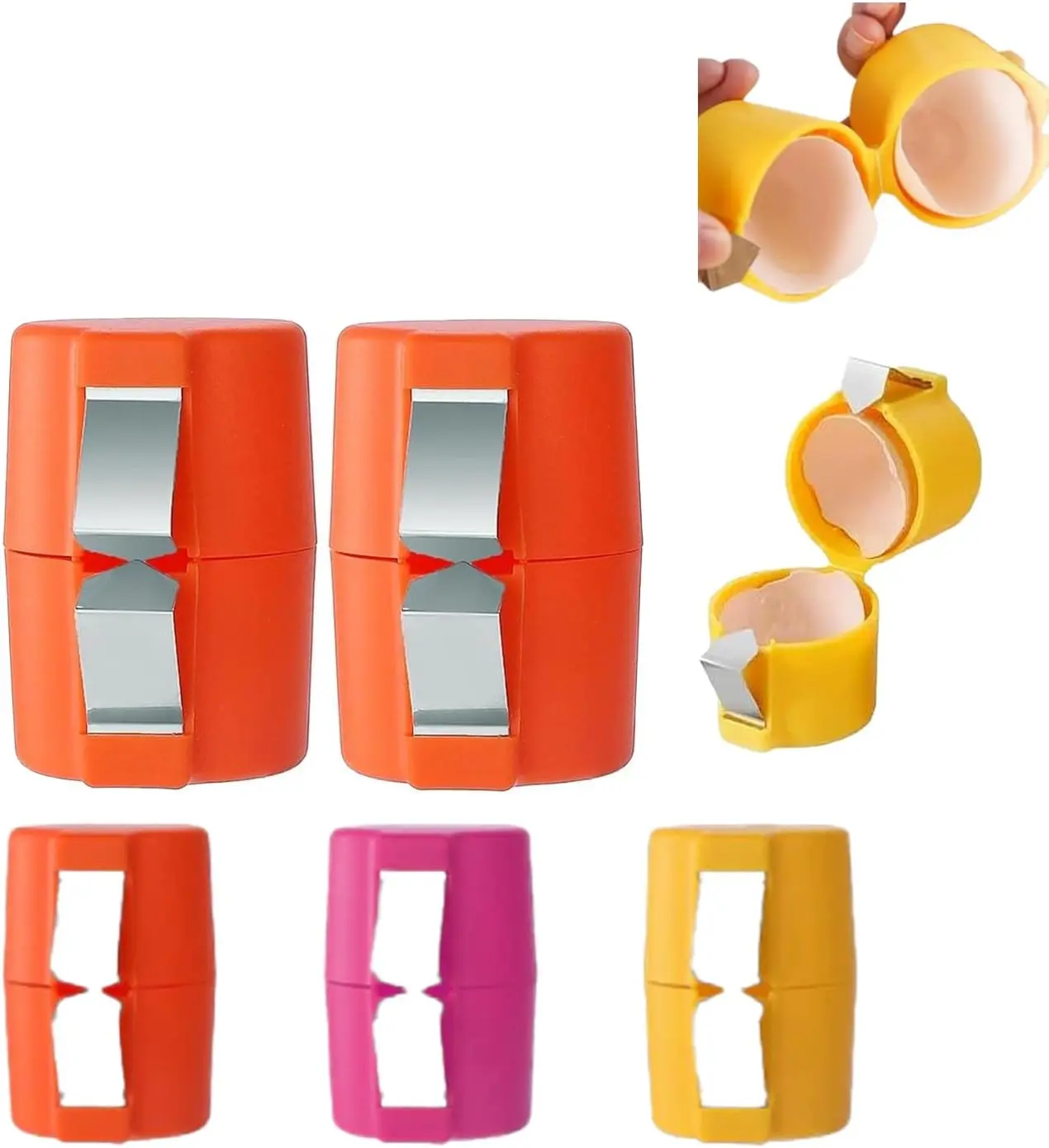2026 New Egg Shell Opener and Cracker - Efficient Separator for Raw Eggs - Easy Breaker Cutter Tool (Orange 3PC)