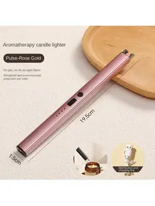 Electronic Colorful Rechargeable USB Stainless Steel Windproof Arc Lighter, 200mAh Metal Home Kitchen & Stove Tool, Compact Portable Gift for Candles, US Fast Ship